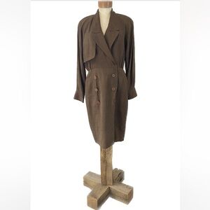 Vintage Silk Blazer Dress in Brown